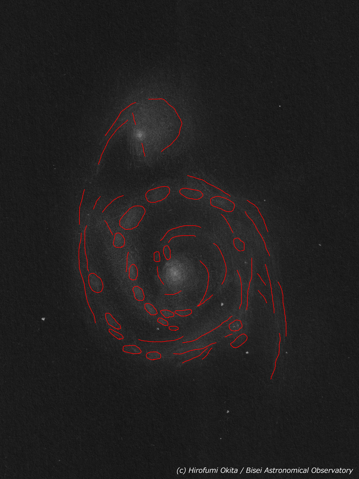 M51 子持ち銀河 (NGC5194)のスケッチ
