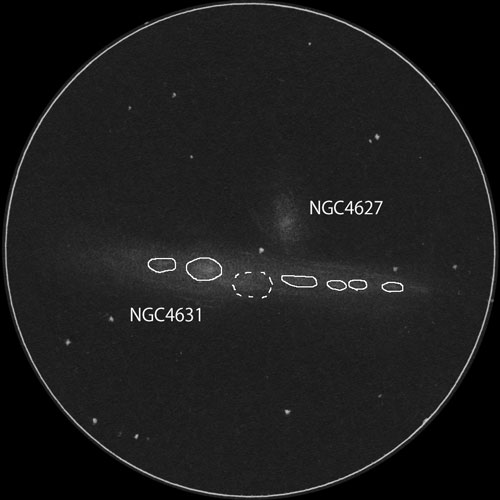 C32くじら銀河 (NGC4631)のスケッチ