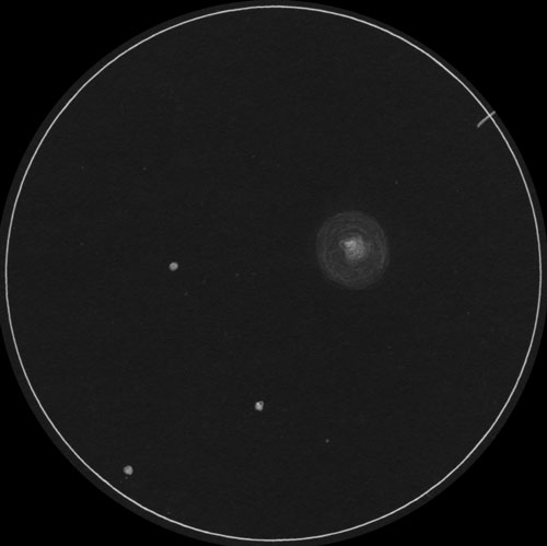 アウトバーストを起こした17Pホームズ彗星のスケッチ2