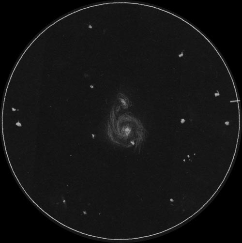 M51子持ち銀河のスケッチ